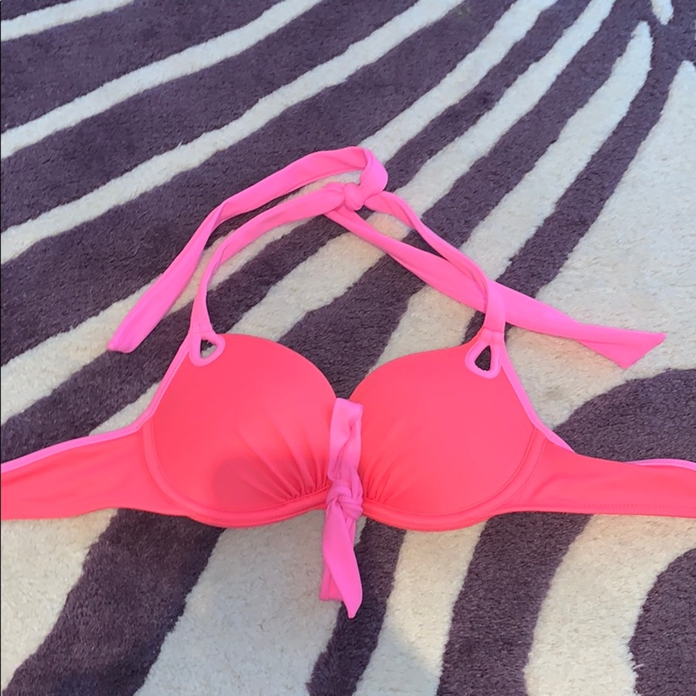 Victoria Secret 2 Tone Neon Pink PushUp Bikini Top